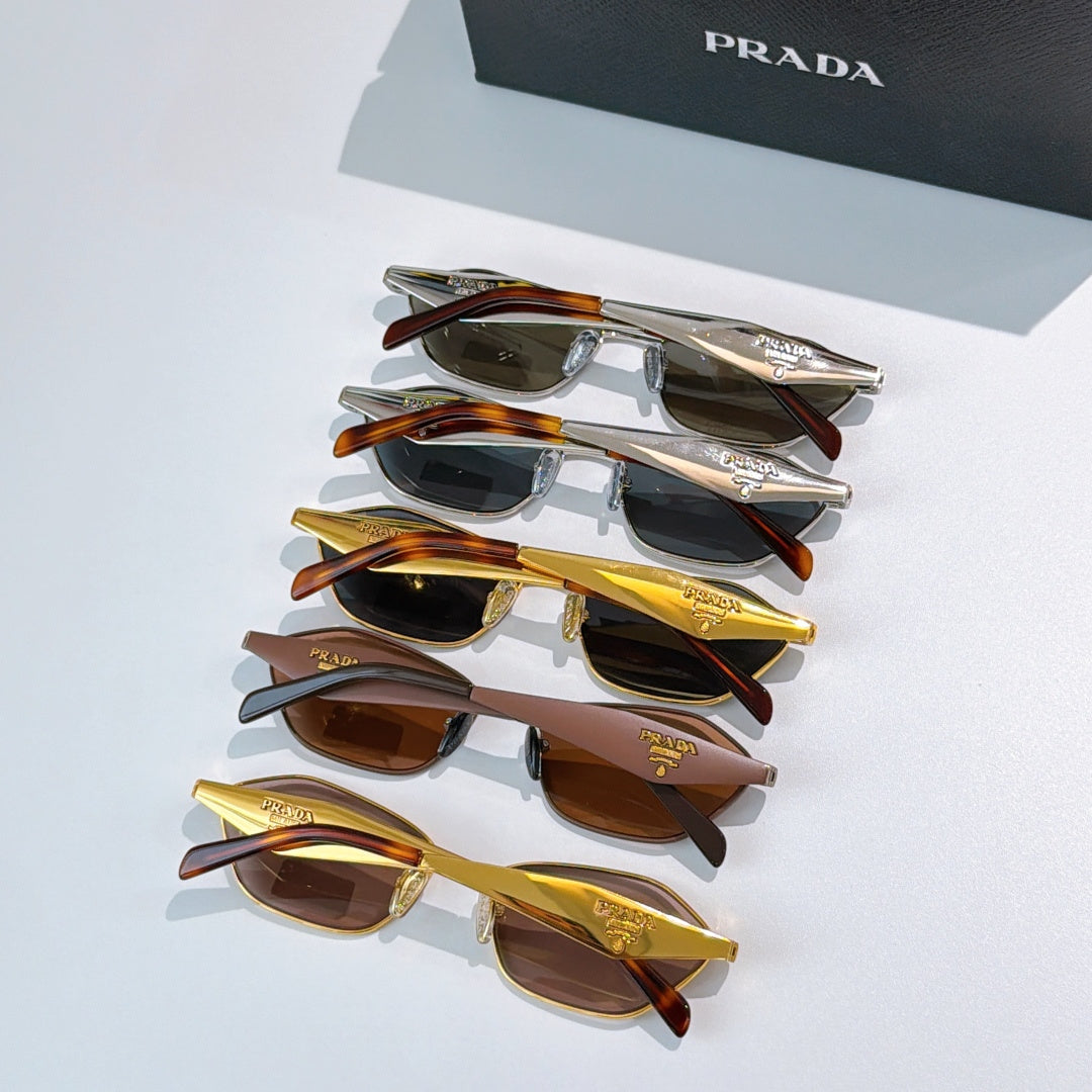 Prada glasses set with mixed frames and tinted lenses, stacked