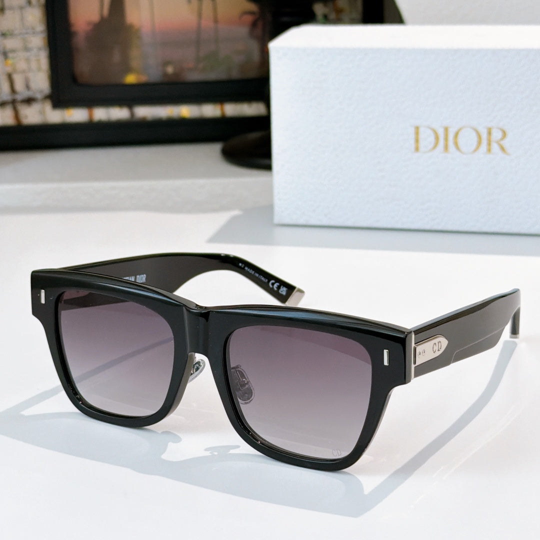 Dior sunglasses, black frame with dark purple tinted lenses