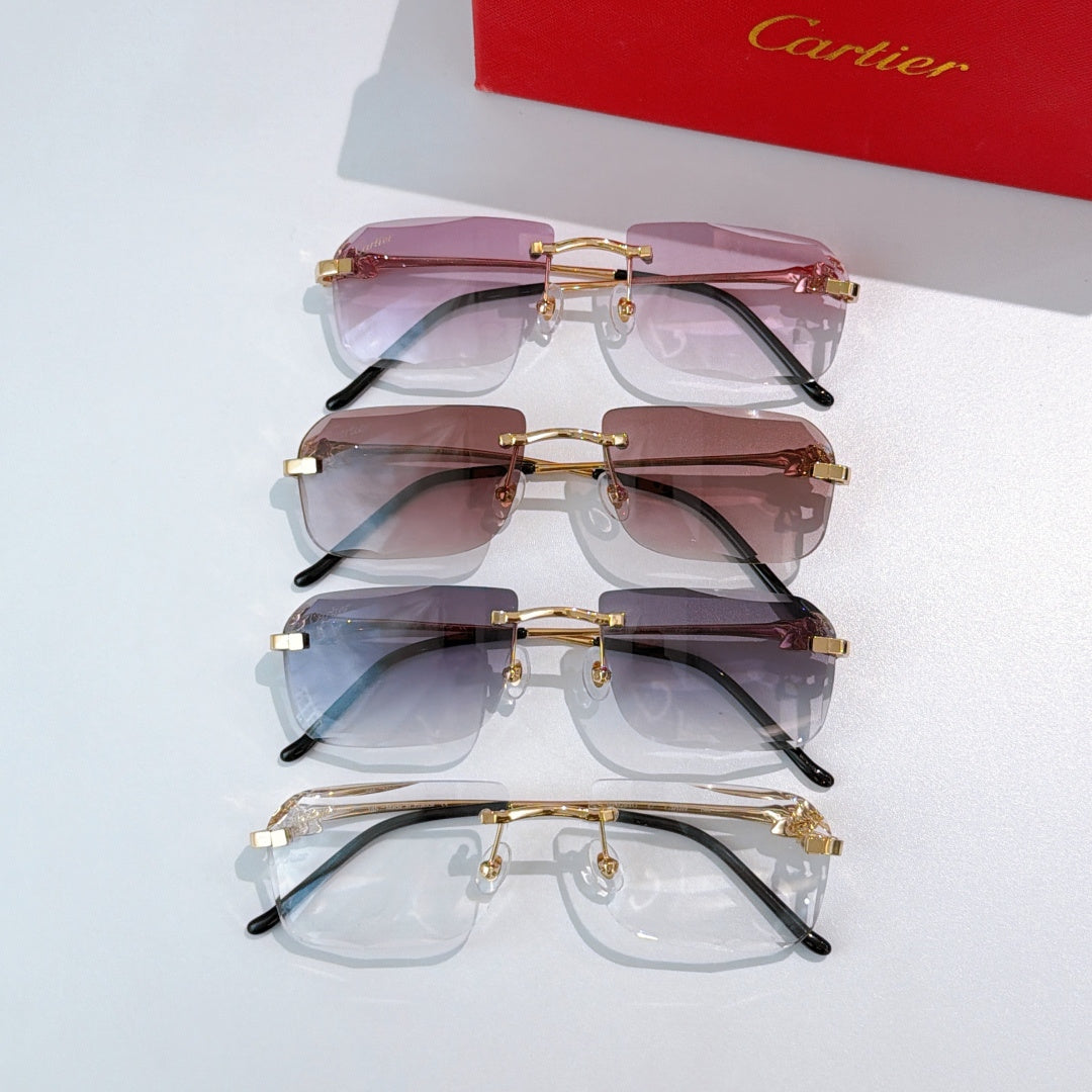 Cartier glasses set of four frames with mixed tinted lenses and black temple arms