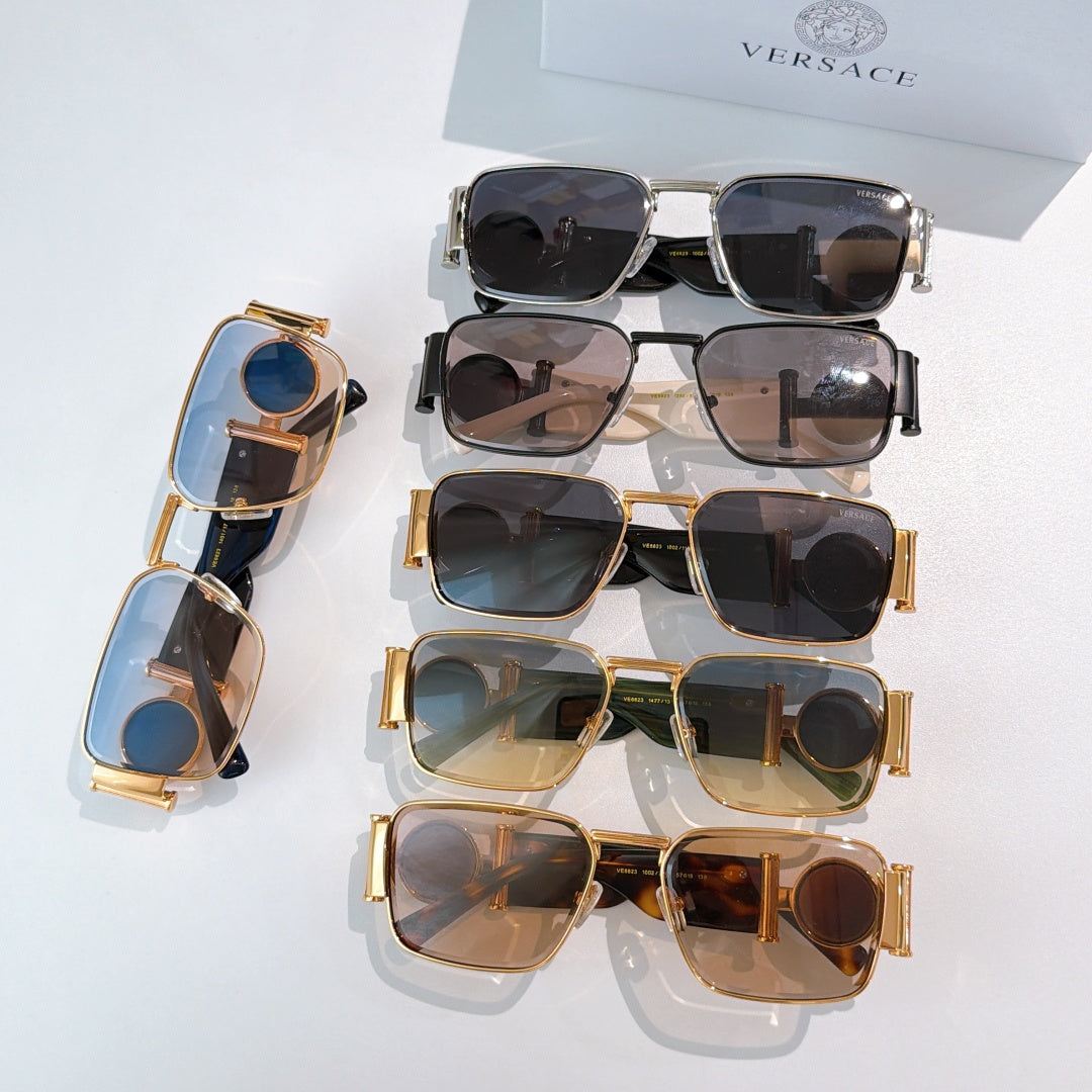 Versace sunglasses set with mixed frames and square lenses in dark and tinted colors