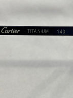 Cartier TITANIUM 140 engraving on black eyeglasses temple