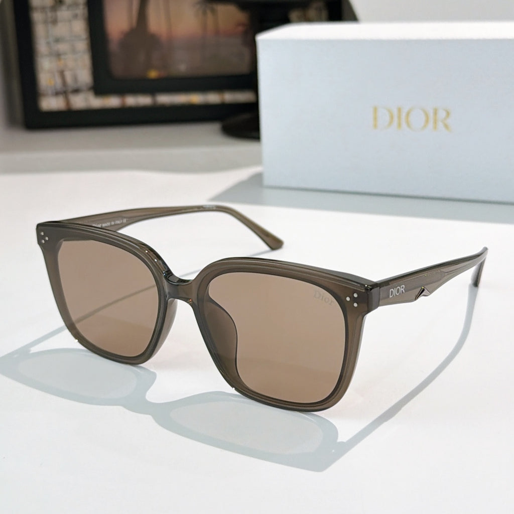 Tortoiseshell sunglasses with dark lenses and star-like metal accents on temples