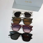 Assorted sunglasses set with white, brown, burgundy, and black frames