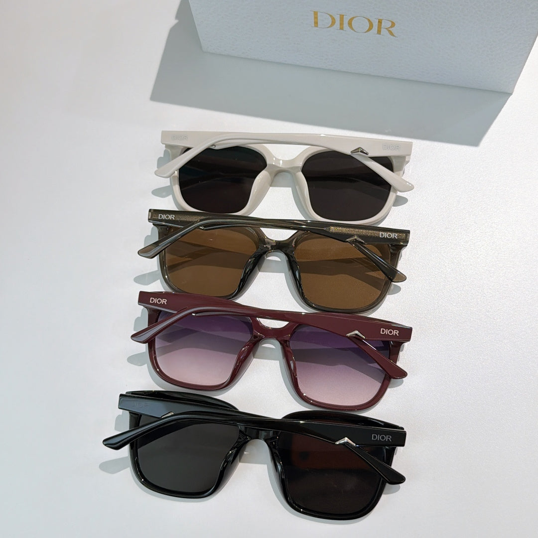 Assorted sunglasses set with white, brown, burgundy, and black frames