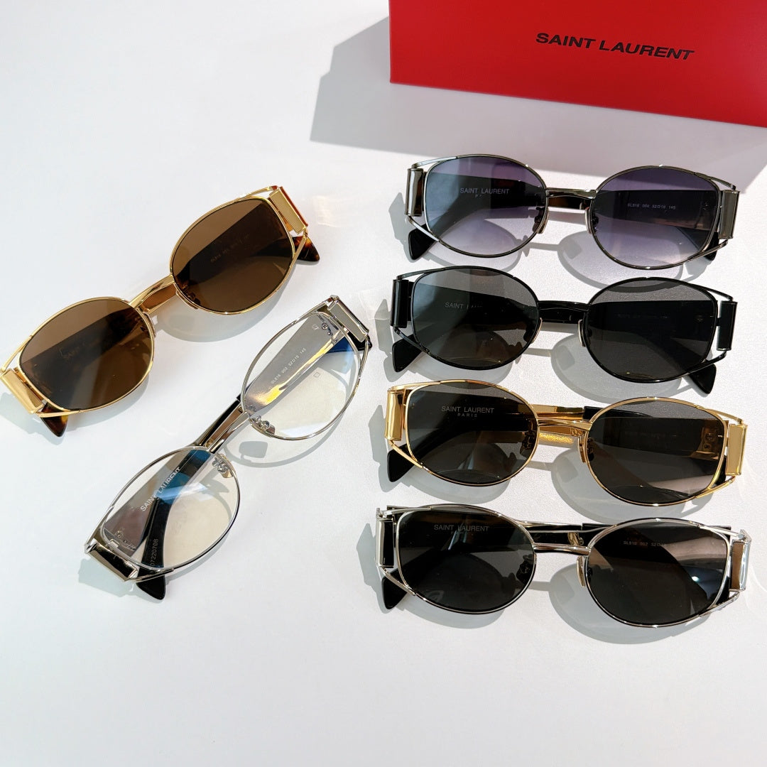 Celine sunglasses assortment with mixed frames: gold, black, and clear styles with dark lenses.
