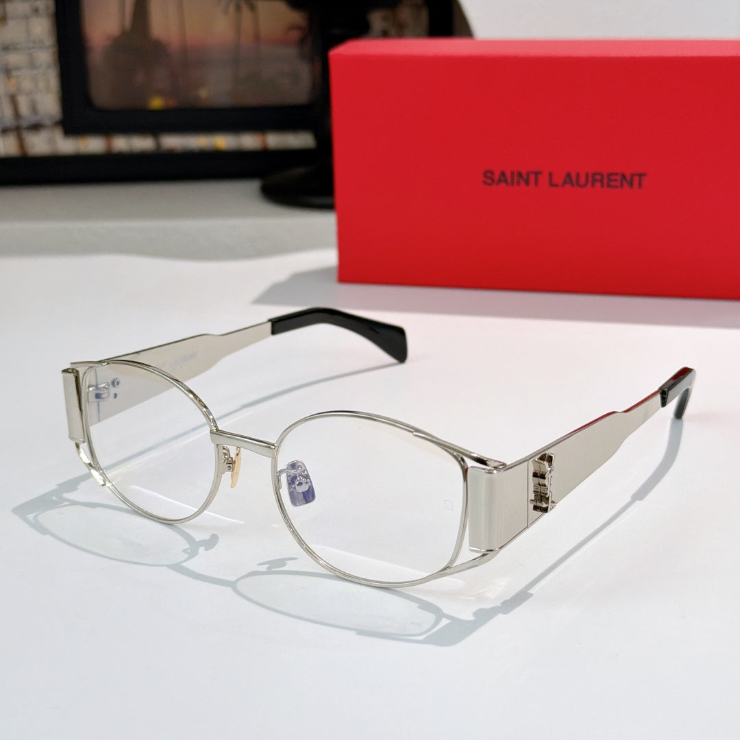 Celine eyeglasses with clear lenses and transparent frame, silver-tone metal temples.