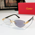 Cartier aviator sunglasses with gold-tone frame and purple-blue tinted lenses