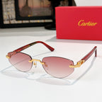 Cartier aviator sunglasses with gold-tone frame and pink gradient lenses