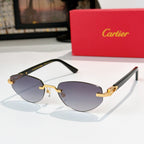 Cartier aviator sunglasses with gold-tone frame and muted purple tinted lenses