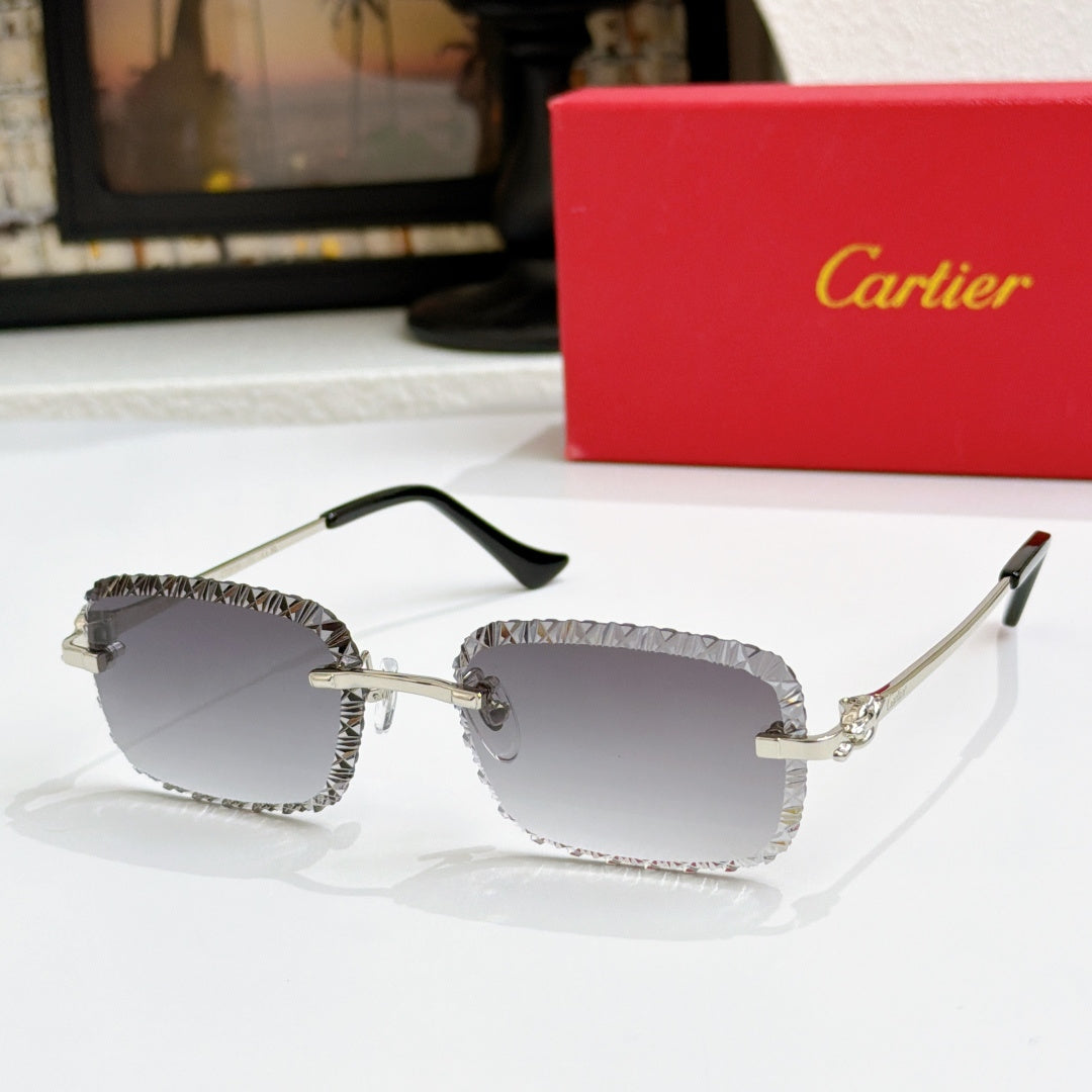 Gold metal sunglasses with dark lenses and black temples