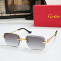Gold metal sunglasses with dark gray lenses and black temples