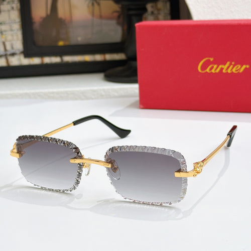 Gold metal sunglasses with dark gray lenses and black temples