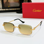 Gold metal sunglasses with pale yellow lenses and black temples