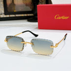 Gold metal sunglasses with light gradient lenses and black temples