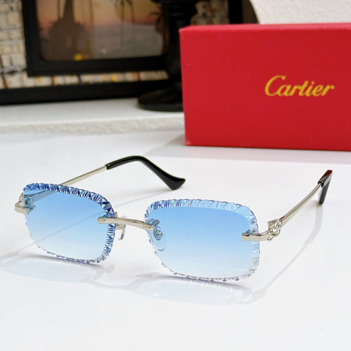 Gold metal sunglasses with blue lenses and black temples