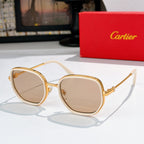 Cartier sunglasses with light cream frames and tan-beige lenses