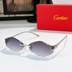 Cartier glasses with smoky gray lenses and silver frame, slim temples