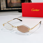 Cartier sunglasses with gold-tone frame and light brown gradient lenses