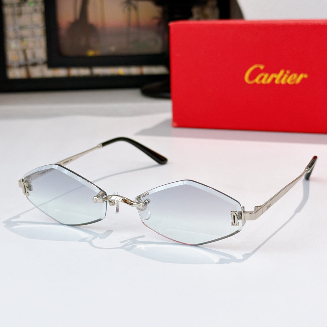 Cartier eyeglasses with silver-tone frame and clear lenses