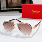 Sunglasses with gold metal frame and rose-pink tinted lenses