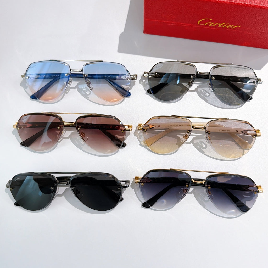 Multiple sunglasses set with assorted frames and tinted lens colors