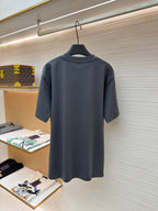 Dior short-sleeve T-shirt in dark blue with crew neck and Dior label patch
