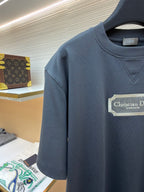 Dior crew-neck T-shirt, dark blue, with Christian Dior Couture logo patch