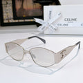 Celine metal-frame eyeglasses with clear lenses and dark inner temples