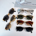 Celine assortment of sunglasses with mixed frames in black, gold, and brown