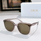 Dior cat-eye sunglasses with taupe frame and dark brown tinted lenses