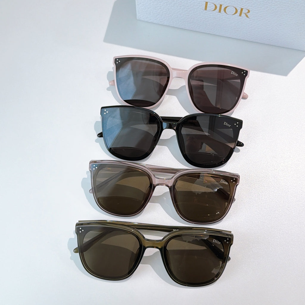 Dior layered sunglasses with tinted lenses in multiple frame colors