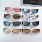 Set of multiple sunglasses with mixed colored lenses and metal frames