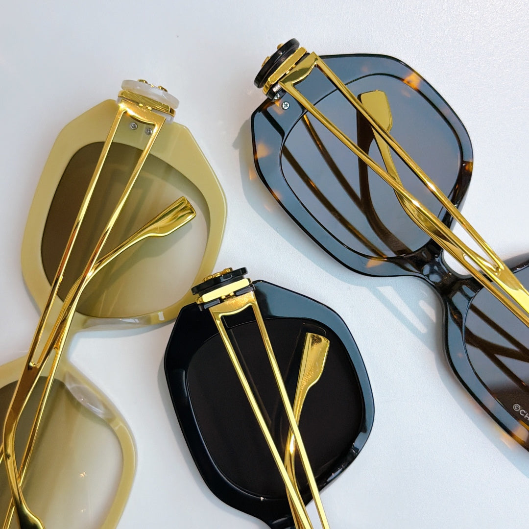 Chanel sunglasses set with three frame styles and tinted lenses