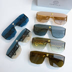 Assorted Versace sunglasses set with blue and gold frames and mirrored lenses