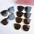 MiuMiu sunglasses assortment with mixed frames and tinted lenses, gold-tone logos