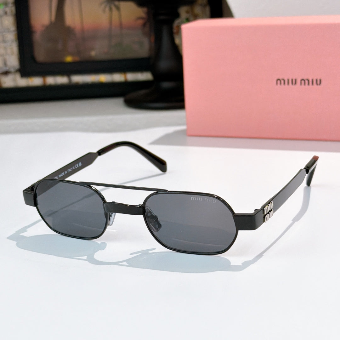 Black sunglasses with dark tinted lenses and black temple arms