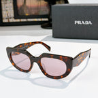 Prada cat-eye sunglasses with rose lenses, tortoiseshell frame