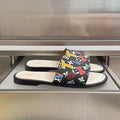 Louis Vuitton slide sandals with black multicolor logo-print straps