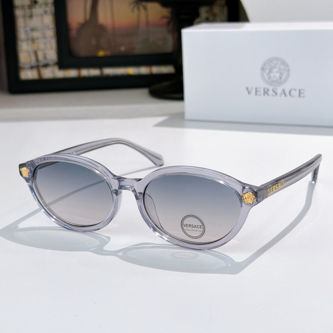 Round eyeglasses with clear frames and clear lenses