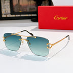 Cartier sunglasses with gold-tone frame and light blue gradient lenses