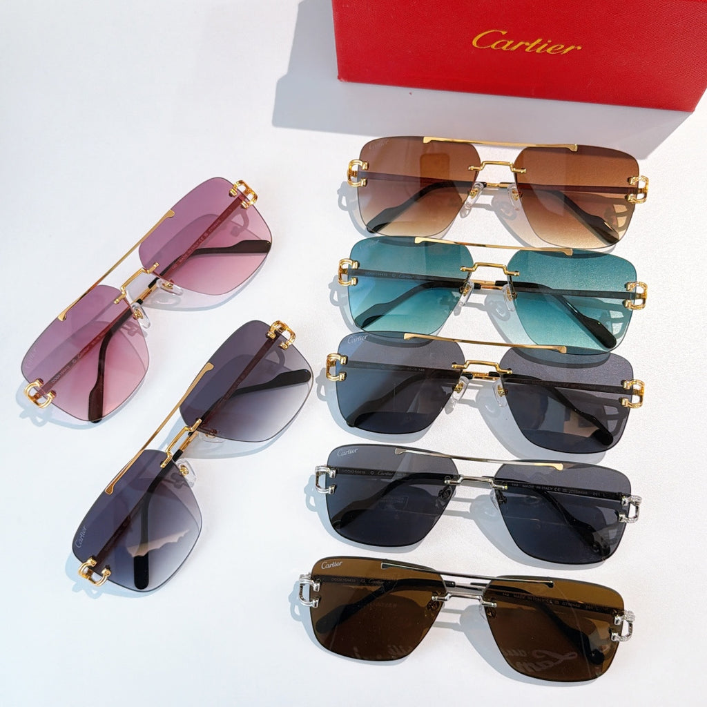 Cartier sunglasses assortment with mixed gradient lenses in multiple colors