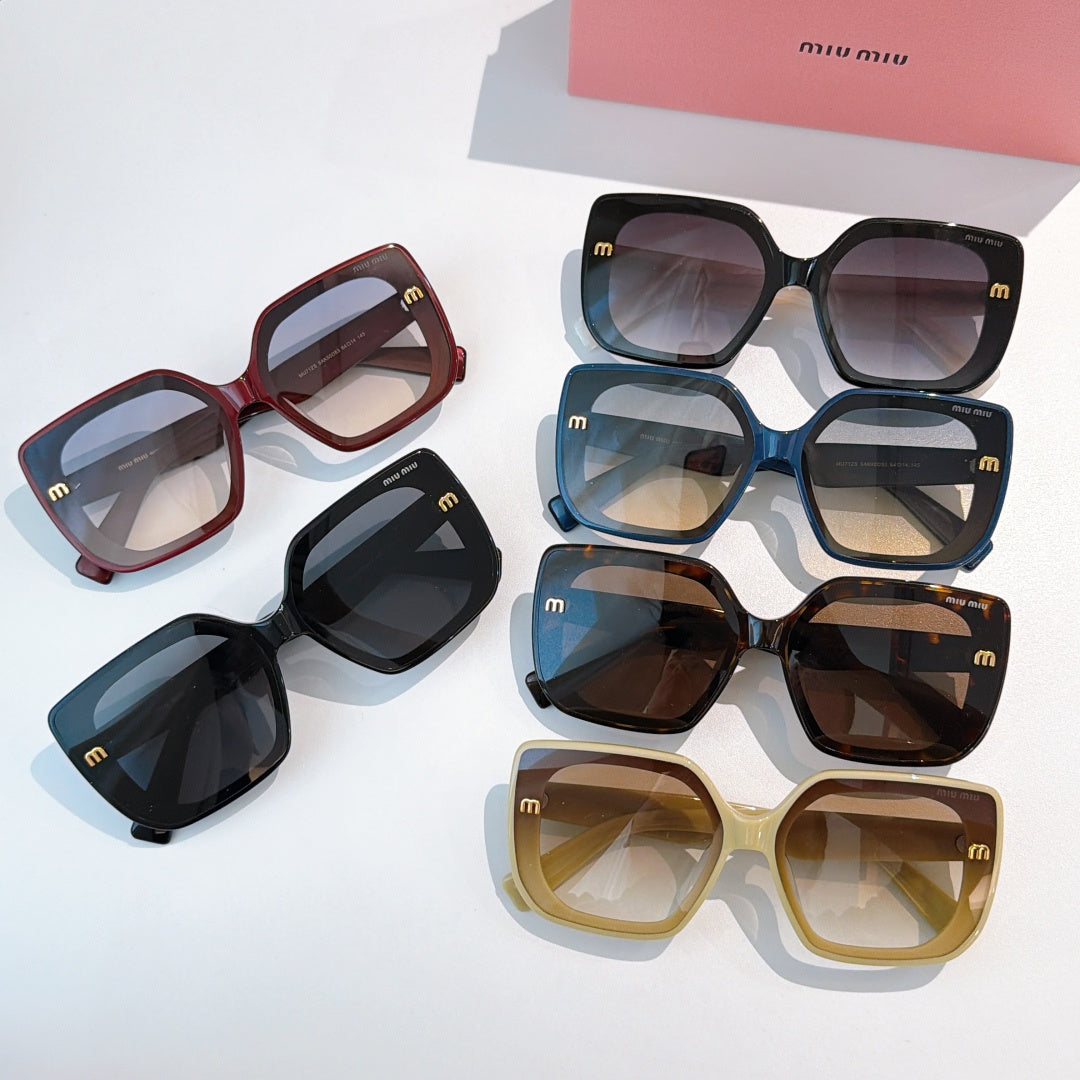 MiuMiu sunglasses assortment, mixed square frames with logo on temples