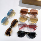 Bvlgari sunglasses assortment: blue, brown, red, and black frames with gold accents.