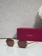 Cartier sunglasses with gold frame and brown-tinted lenses