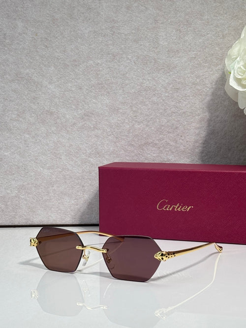 Cartier sunglasses with gold frame and brown-tinted lenses