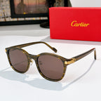 Cartier sunglasses with brown lenses and dark green frames