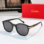 Cartier sunglasses with gray lenses and black frames