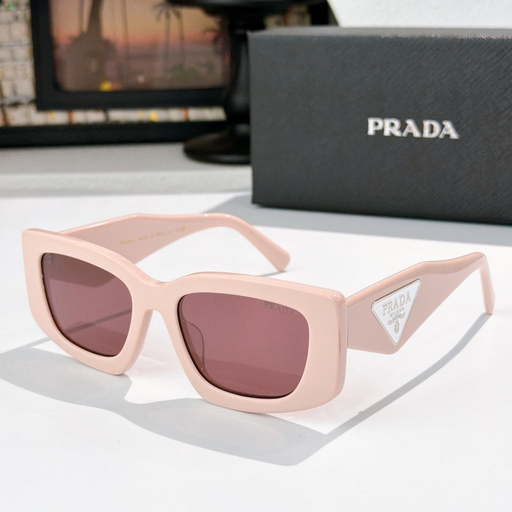 PRADA light pink cat-eye sunglasses with logo badge and tinted lenses