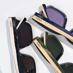 CHANEL sunglasses set: black, dark navy, and green frames with tinted lenses