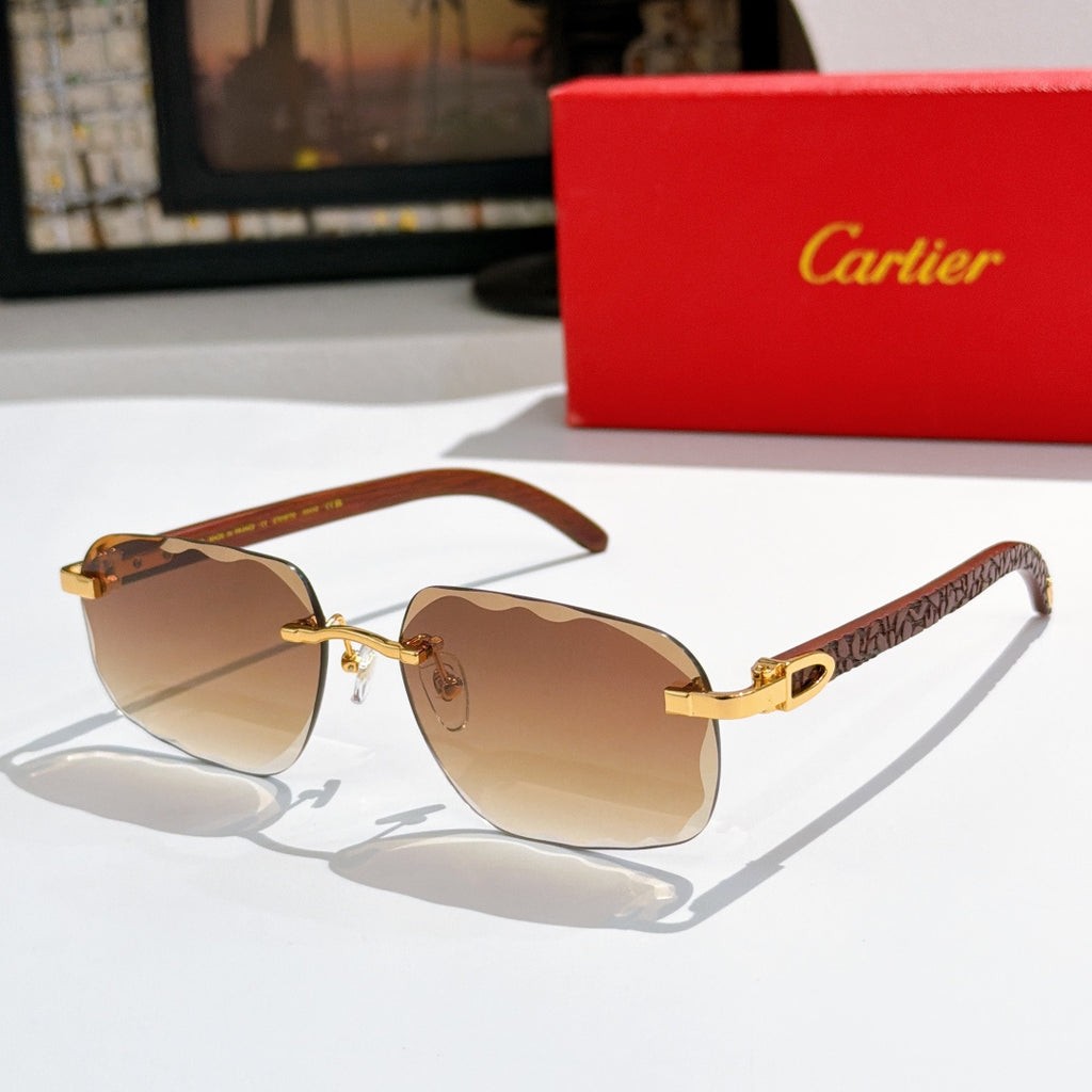Brown acetate sunglasses with amber gradient lenses and gold-tone hardware